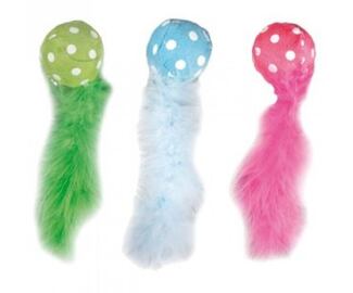 Karlie-Flamingo Hračka pro kočky - Míček s ocáskem