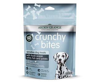 Arden Grange Crunchy Bites Sensitive Grain Free s mořskou bílou rybou a brambory