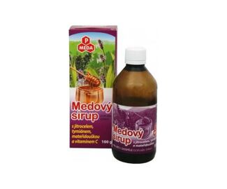 Purus Meda PM Medový sirup s jitrocelem, tymiánem, mateřídouškou a vitamínem C