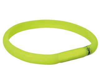 Trixie USB svítící obojek plochý Zelený 17 mm