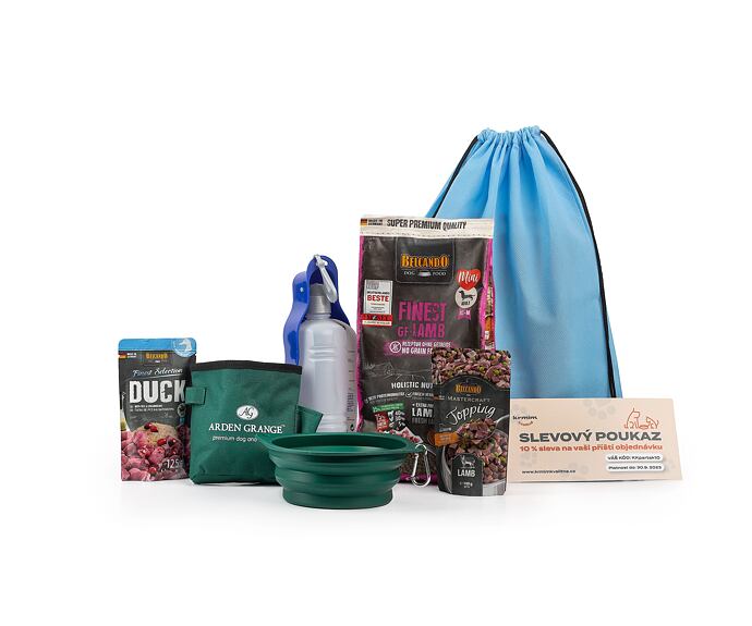 Cestovní balíček pro psy s pamlskovníkem