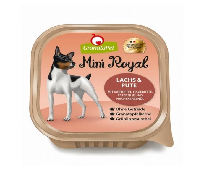 GranataPet Mini Royal Losos & krůta s bramborem, šípkem, petrželkou a pupalkovým olejem