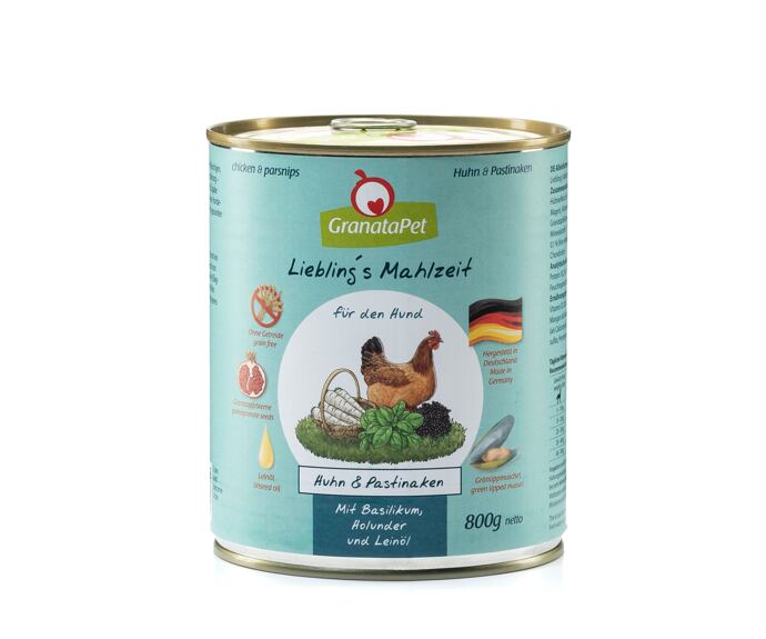 GranataPet Kuře & pastinák s bazalkou, bezinkou a lněným olejem