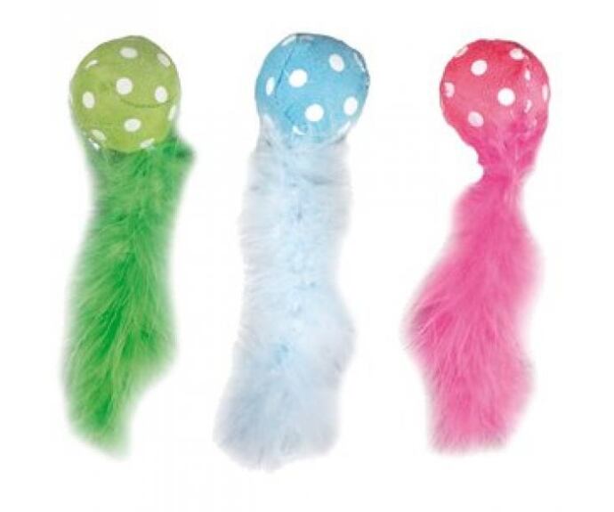 Karlie-Flamingo Hračka pro kočky - Míček s ocáskem