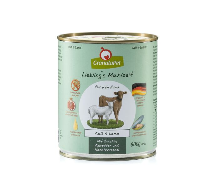 GranataPet Telecí & jehněčí s cuketou, mrkví a pupalkovým olejem