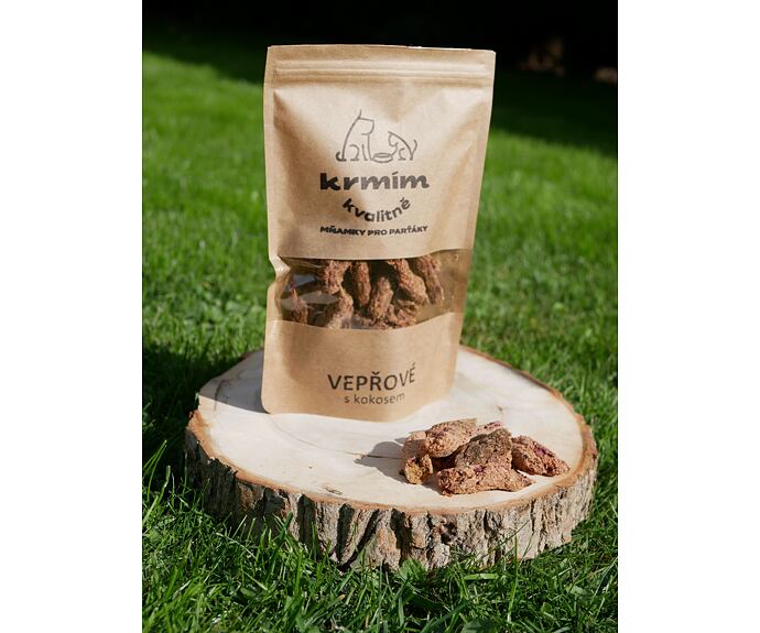 Mňamky pro parťáky - vepřové s kokosem - 100 g