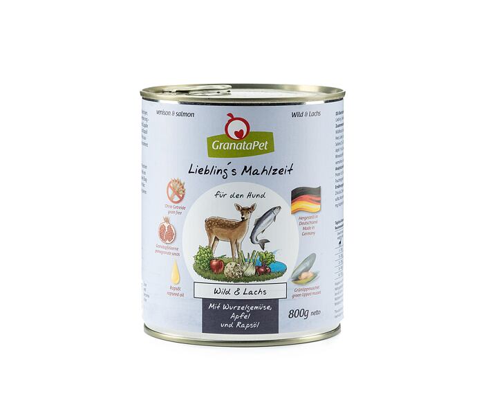 GranataPet Zvěřina & losos s kořenovou zeleninou, fenyklem, jablkem a řepkovým olejem