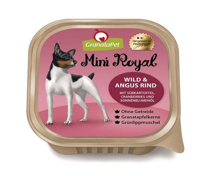GranataPet Mini Royal Zvěřina & hovězí se sladkými bramborami, brusinkami a slunečnicovým olejem