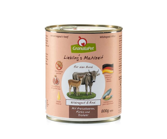 GranataPet Divočinové ragů & hovězí s brusinkami, dýní a bodlákovým olejem